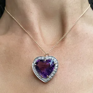 Edwardian Amethyst & Diamond Pin Pendant