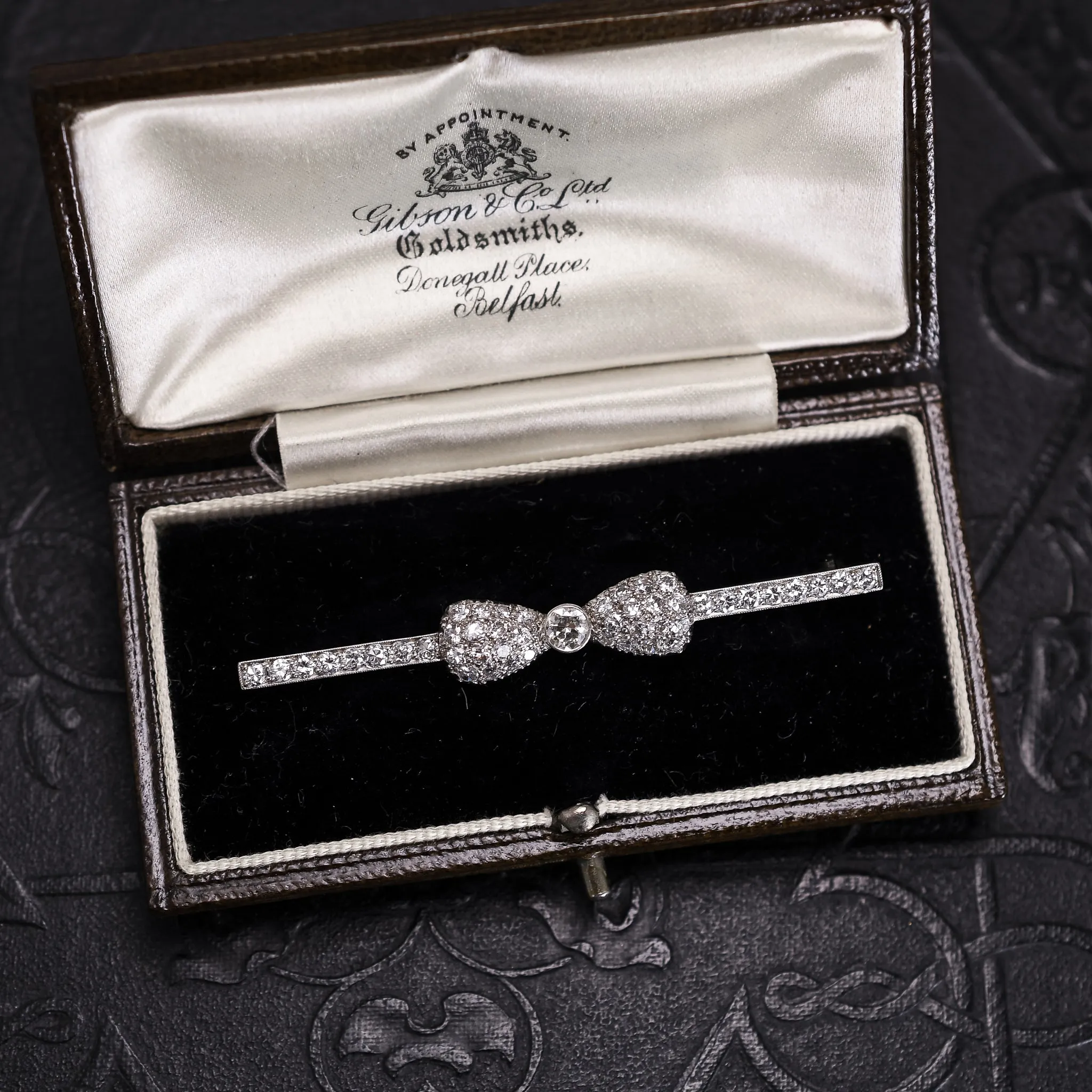 Edwardian Pavé Diamond Bow Brooch