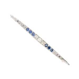 Edwardian Sapphire and Diamond Pin