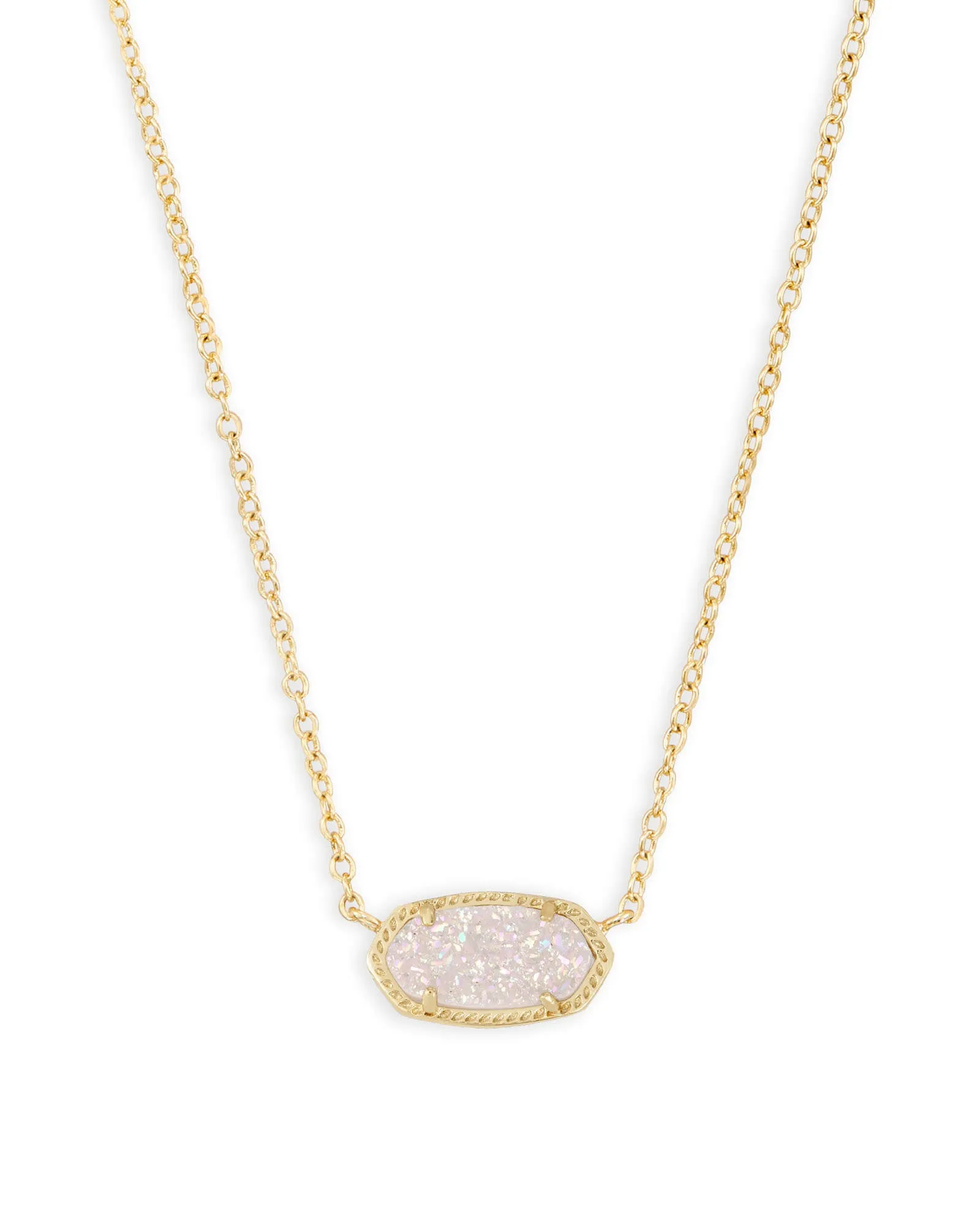 Elisa Gold Pendant Necklace In Iridescent Drusy