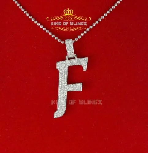 Fancy White 925 Sterling Silver All ALPHABET Pendant with Cubic Zirconia Stone