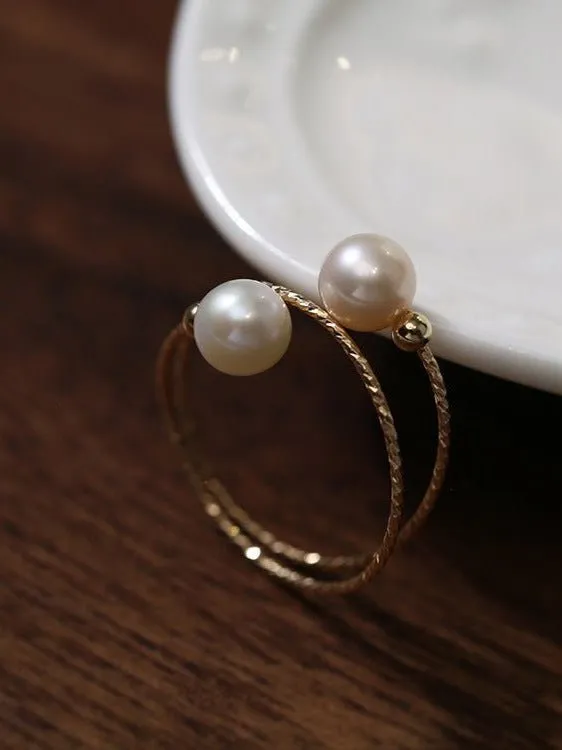 Freshwater Pearl Double Layer Wrapped Ring