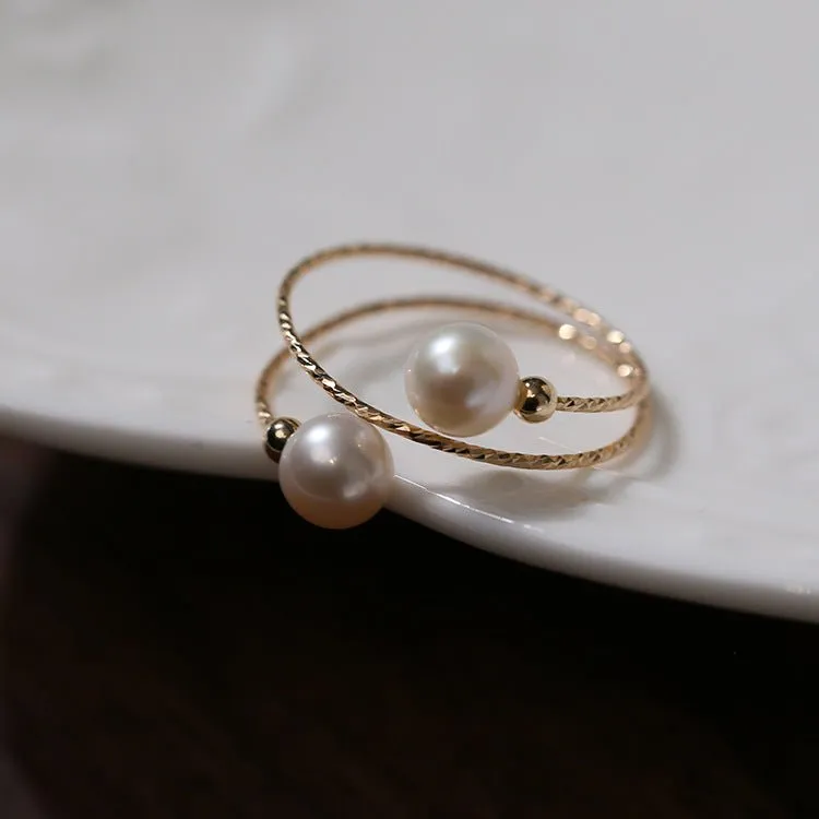 Freshwater Pearl Double Layer Wrapped Ring