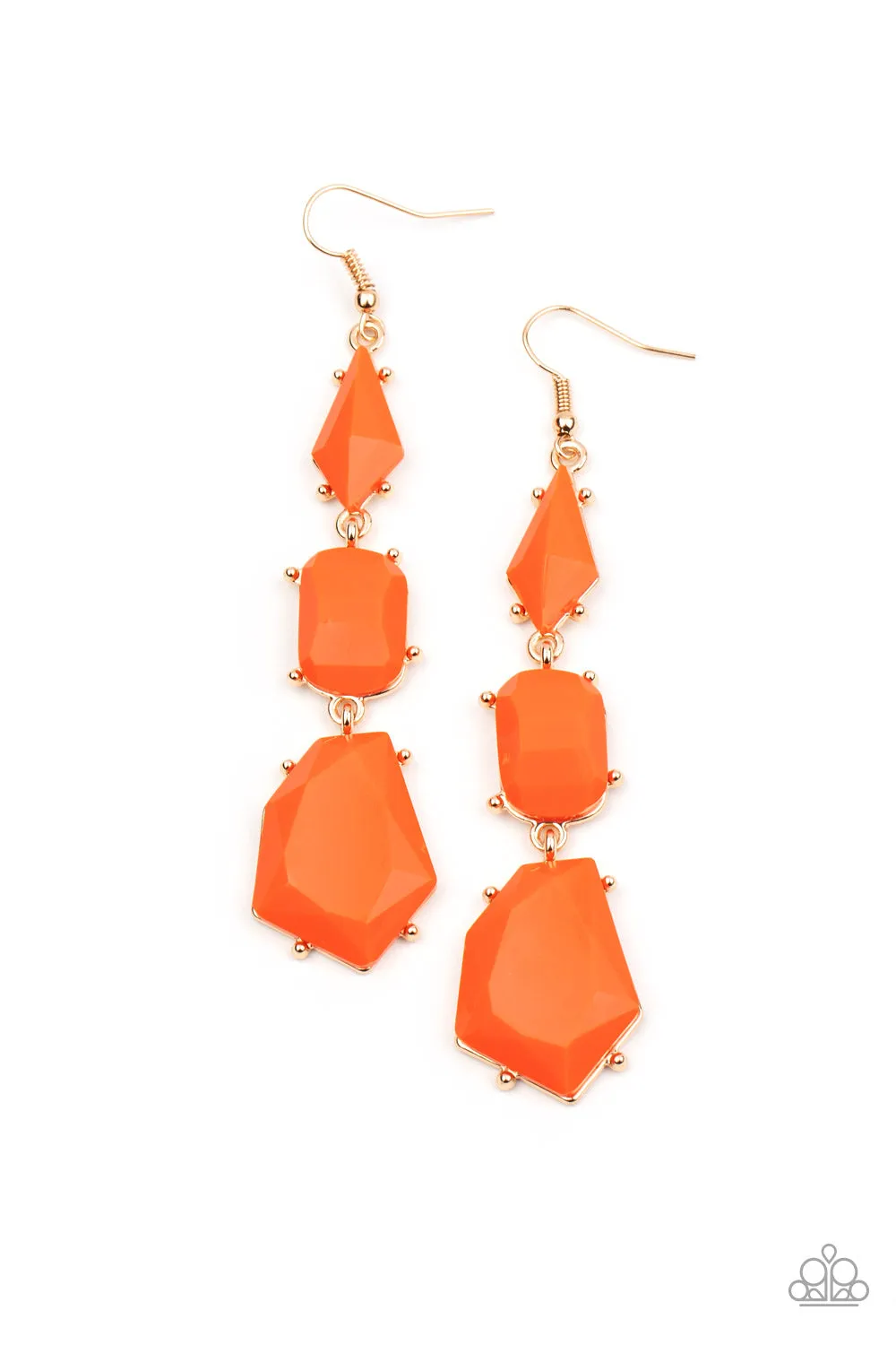 Geo Getaway Orange-Earrings