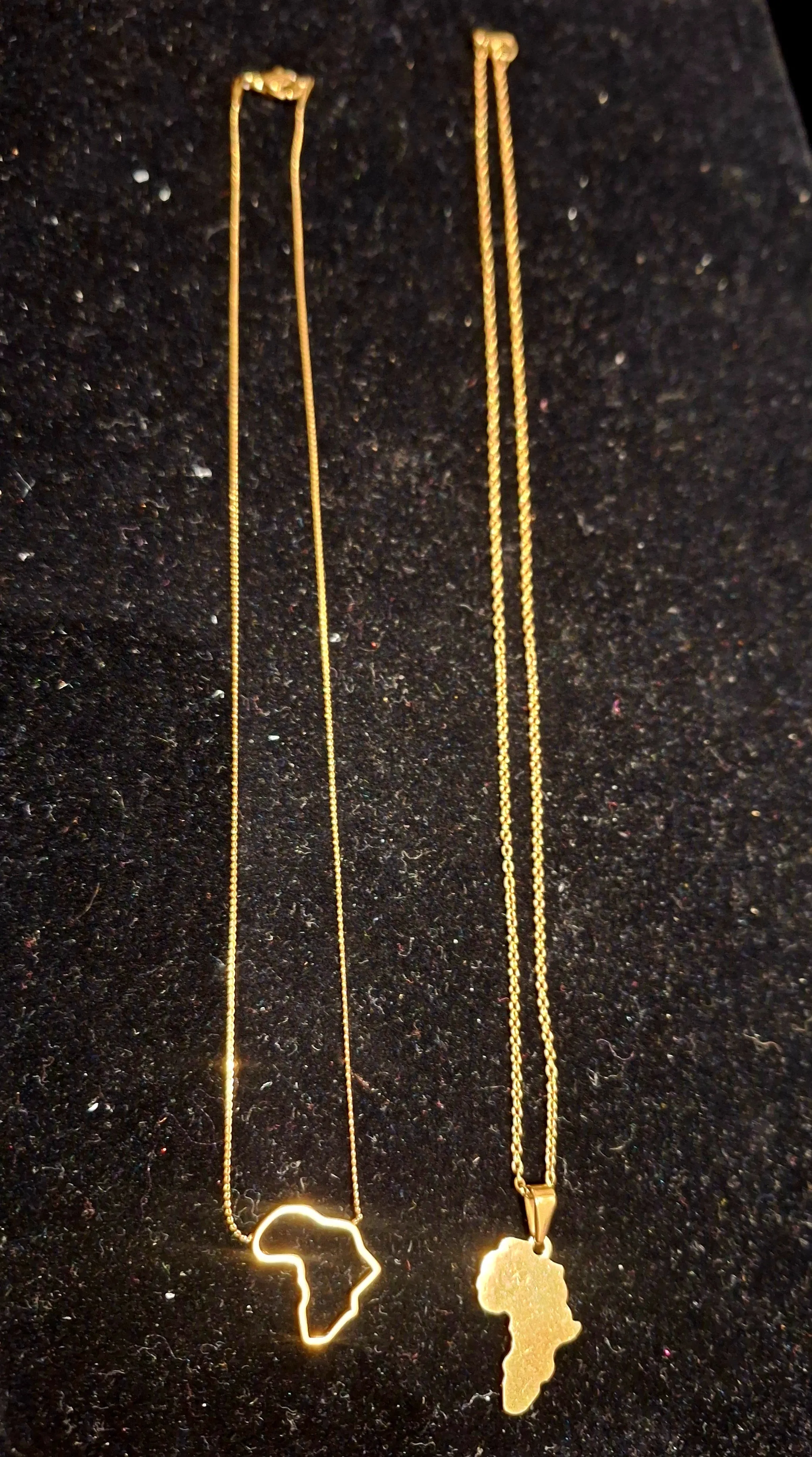 Ghana Gold-Plated Africa Pendant Necklaces