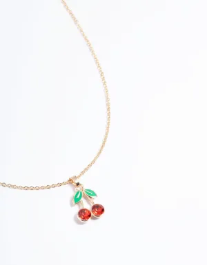 Gold Cherry Necklace