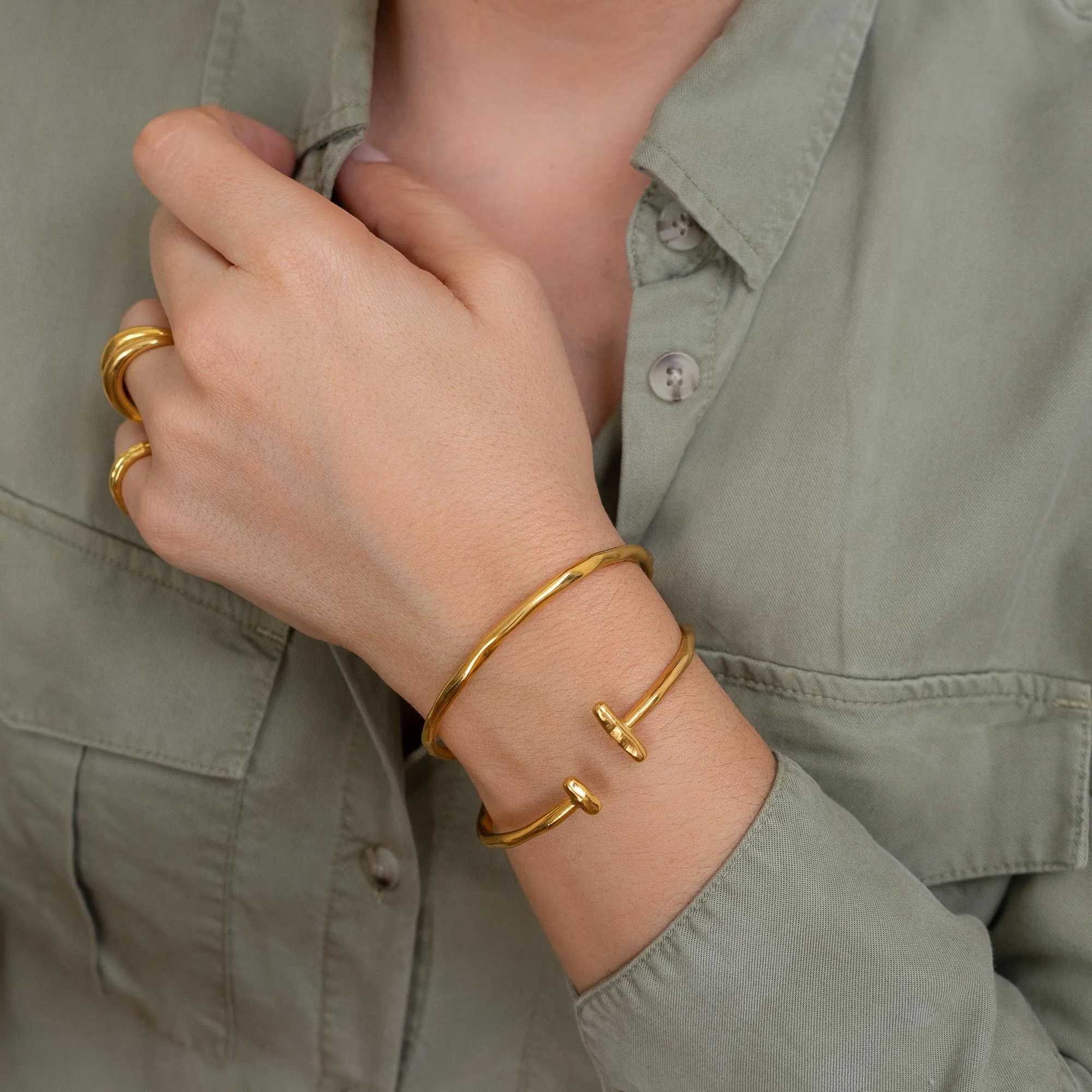 Gold Cuff with Bars