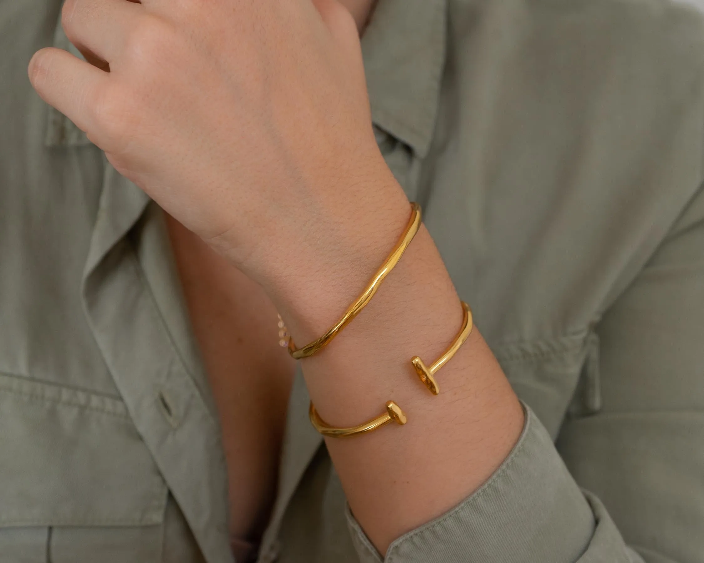 Gold Cuff with Bars