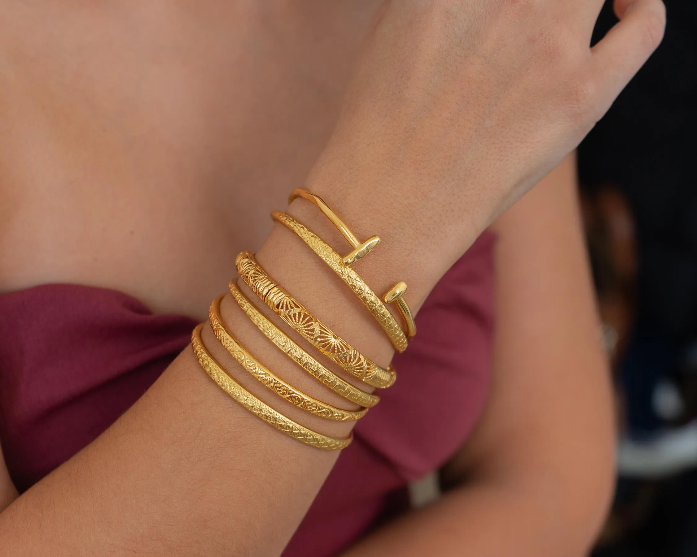 Gold Cuff with Bars