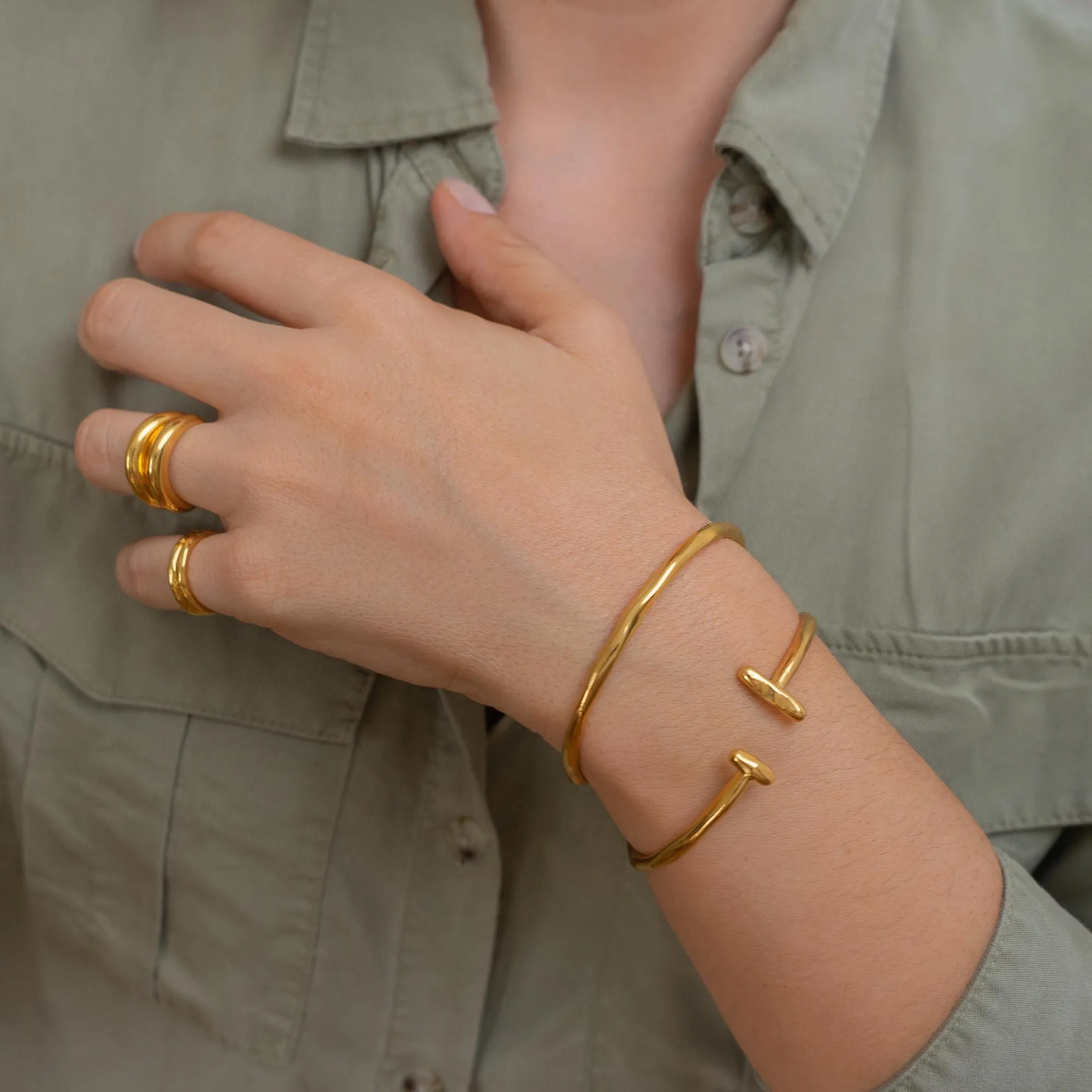 Gold Cuff with Bars