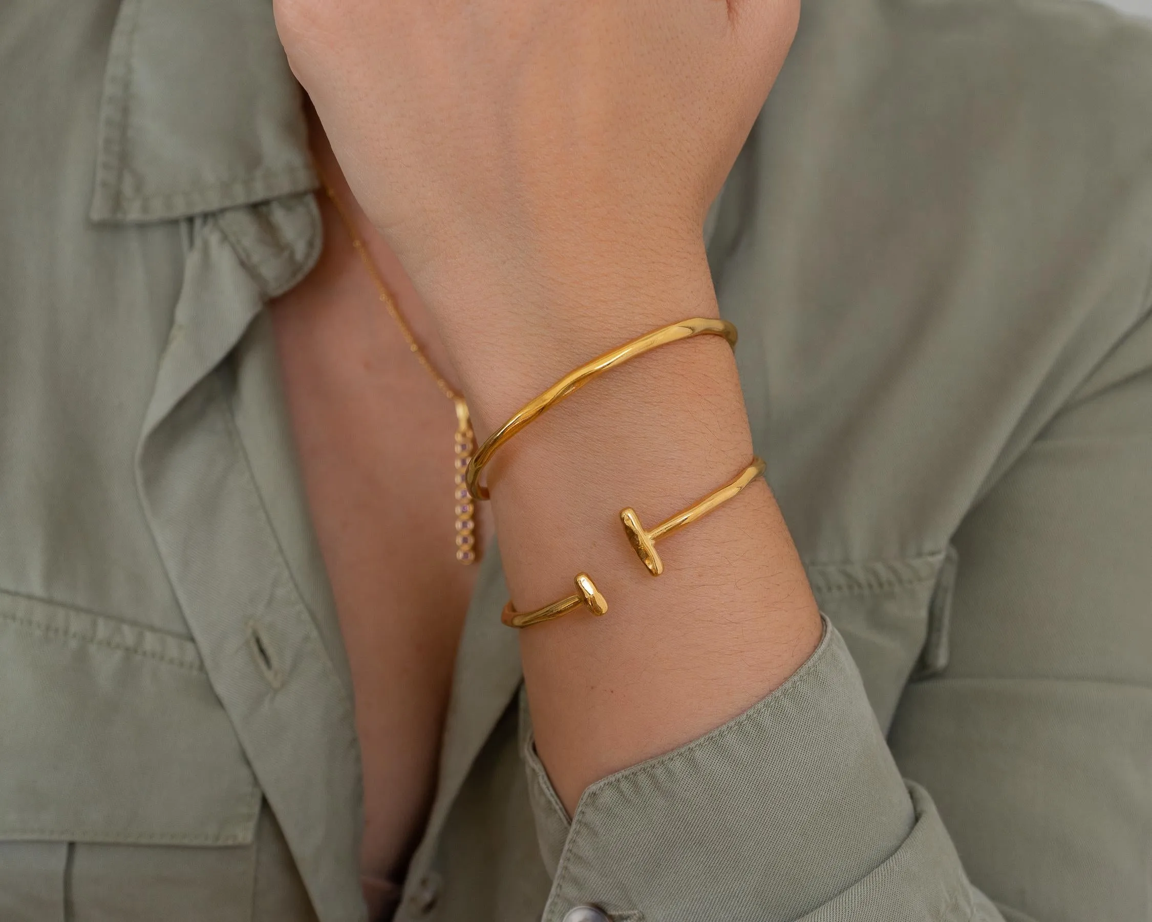 Gold Cuff with Bars