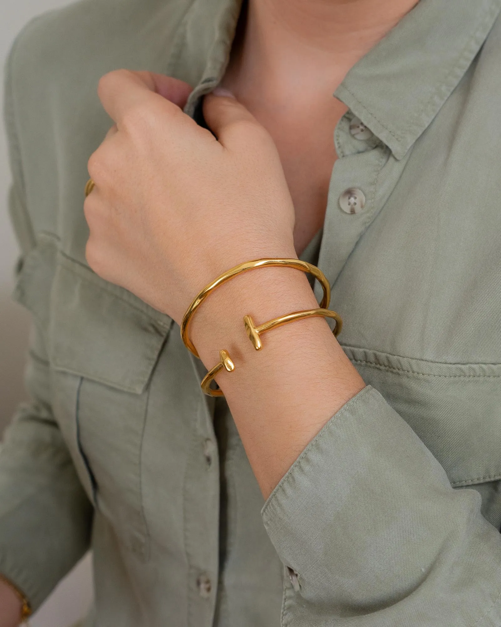 Gold Cuff with Bars