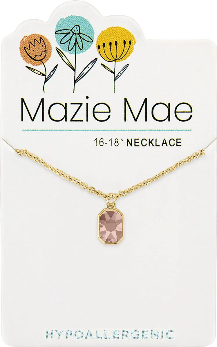 Gold Vintage Rose Solitaire Necklace