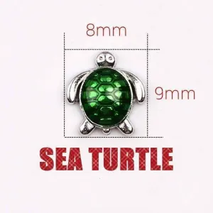 Green Enamel Turtle Free Floating Charm for Charm Locket Necklaces