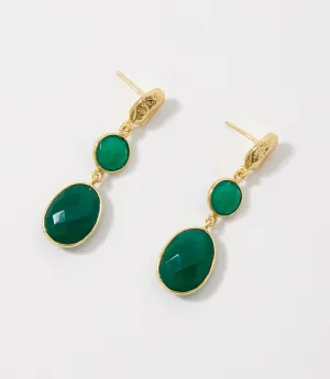 Green Onyx Double Drop Earrings