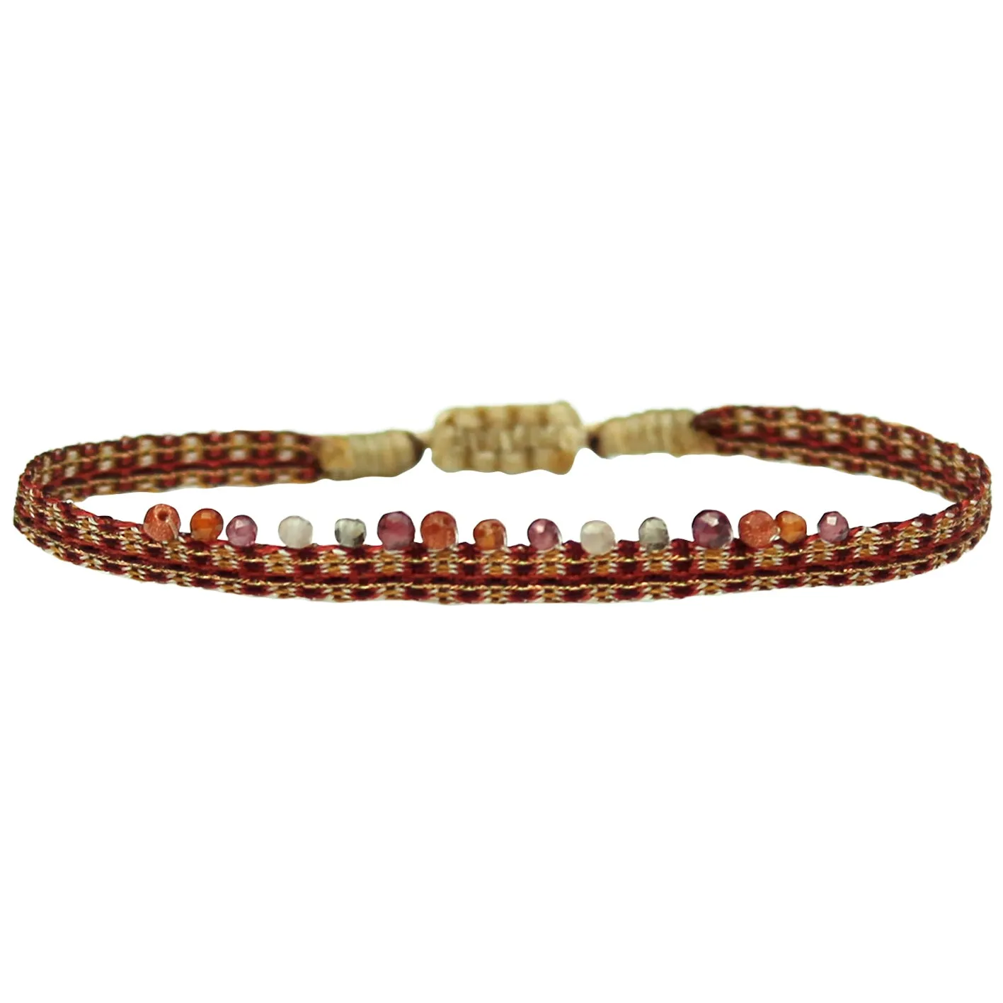 HANDEMADE CHIC BRACELET IN TERRACOTTA & GOLD TONES