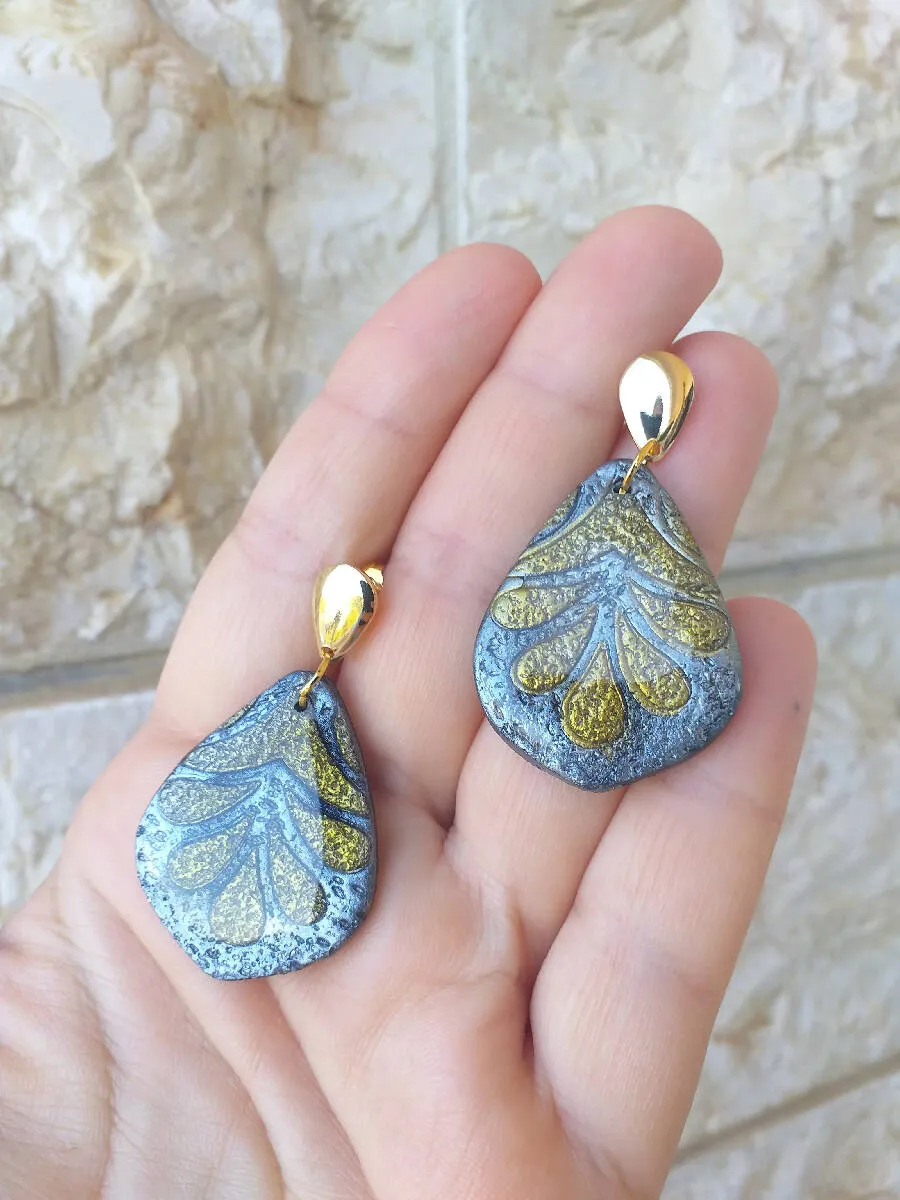 Handmade by Mona Handmade Polymer Clay Earrings 4.6cm