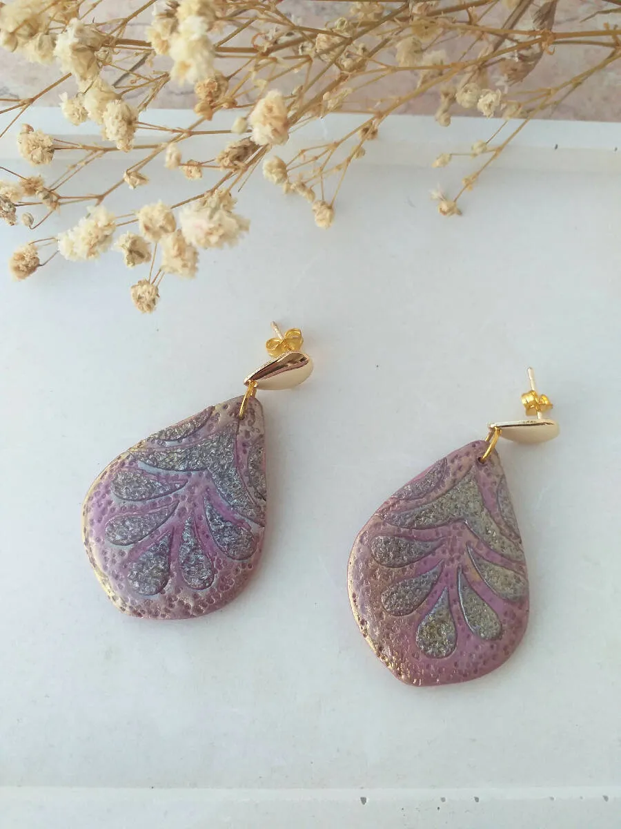 Handmade by Mona Handmade Polymer Clay Earrings 4.6cm