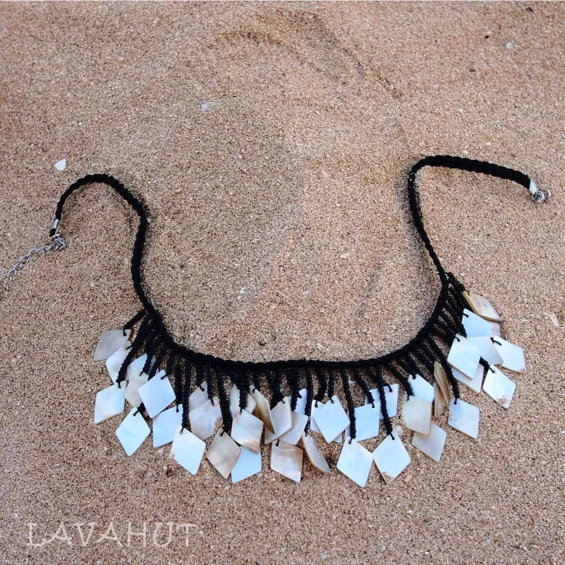 Koko Crater Black Mother-of-Pearl Hawaiian Necklace