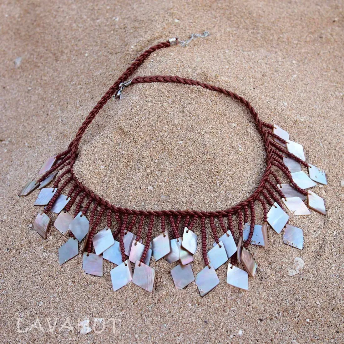 Koko Crater Brown Mother-of-Pearl Hawaiian Necklace