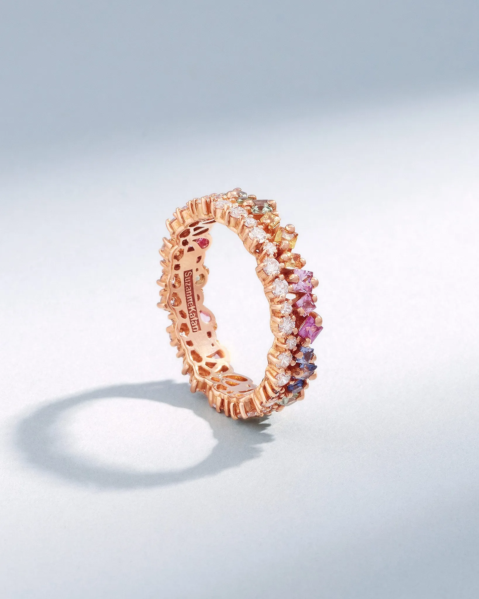 La Fantaisie Short Stack Pastel Sapphire Eternity Band