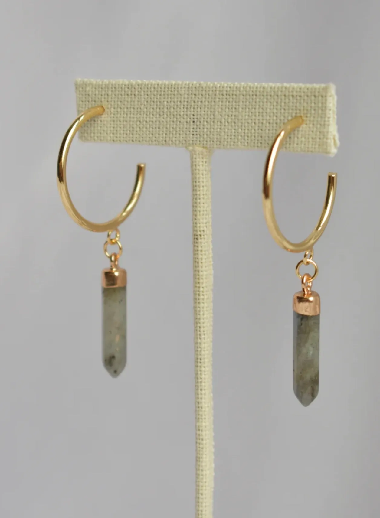 Labradorite Hoop Earrings