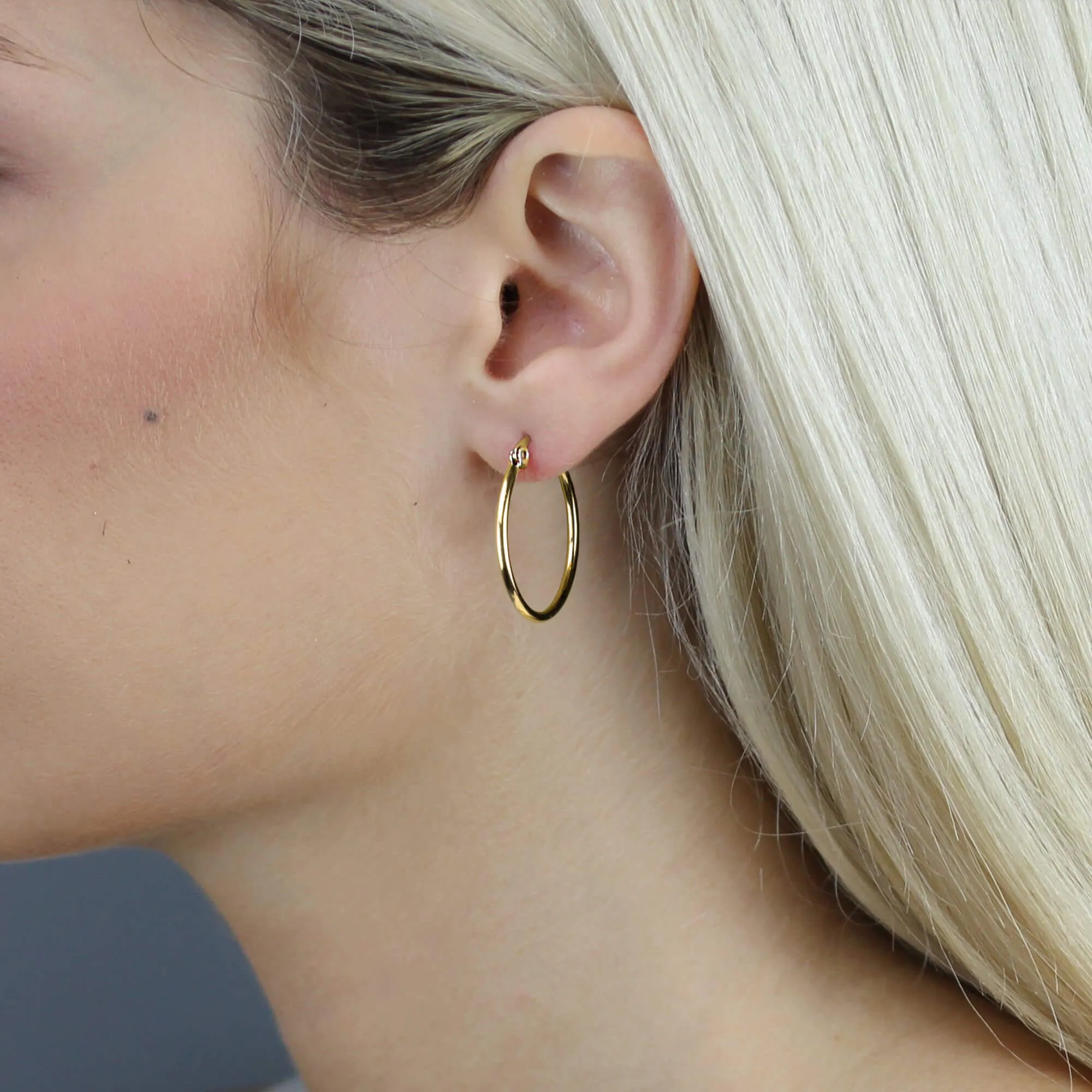 Large Signature Hoops, Gold