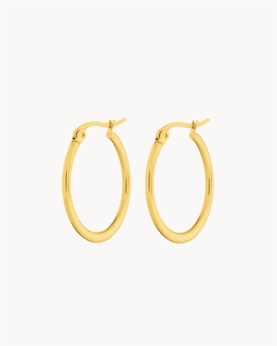 Large Signature Hoops, Gold