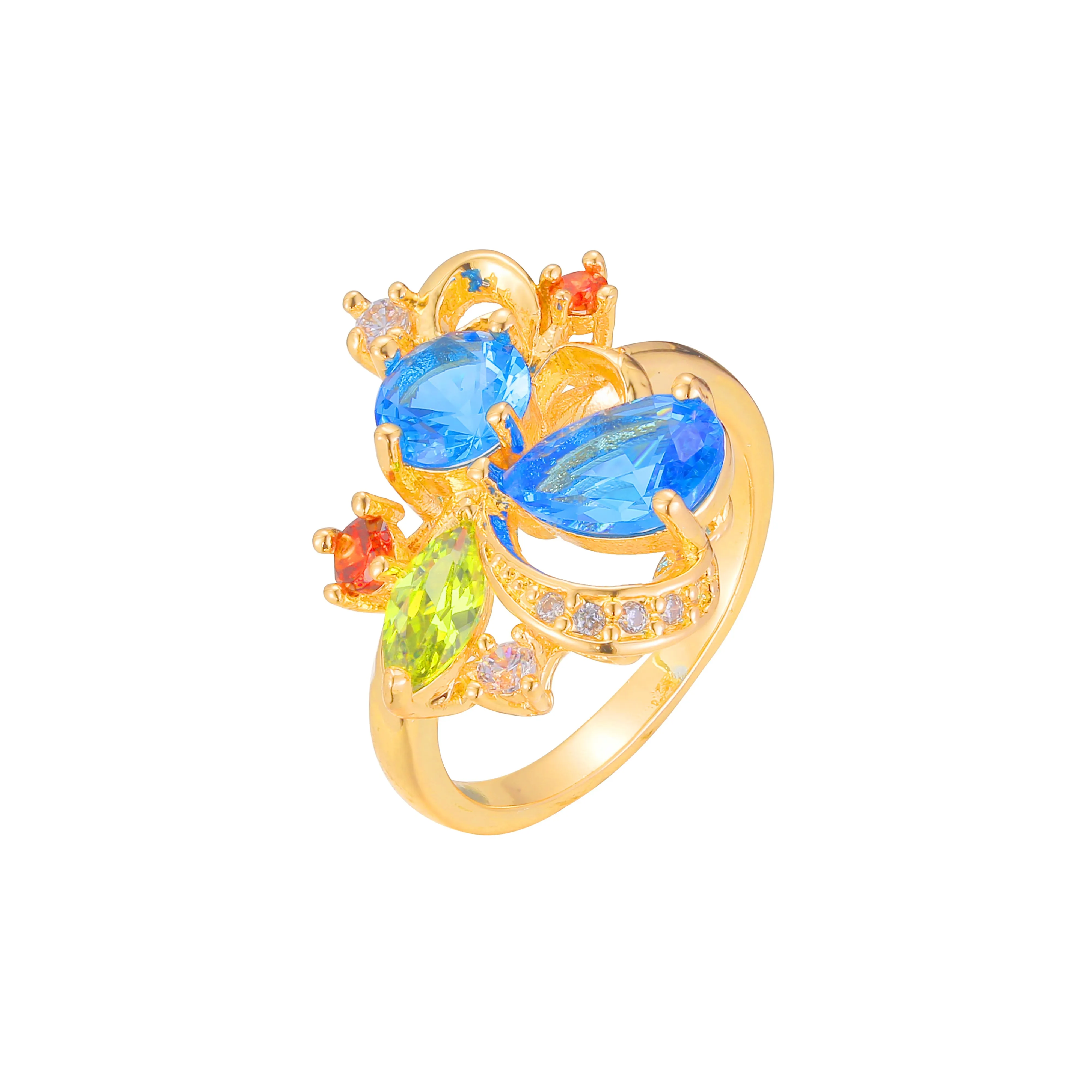 Luxurious cluster rings in 18K Gold, 14K Gold, Rose Gold plating colors