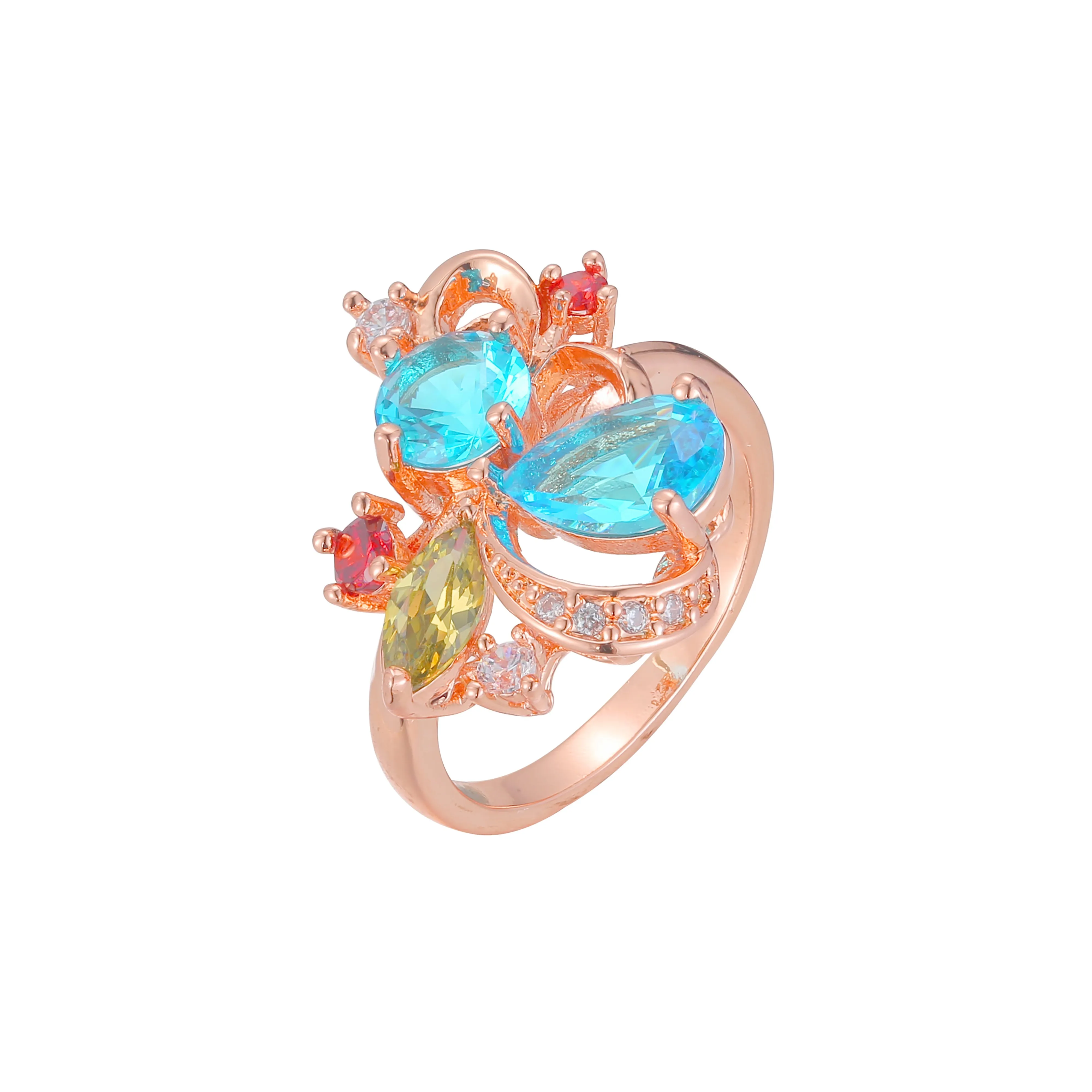 Luxurious cluster rings in 18K Gold, 14K Gold, Rose Gold plating colors