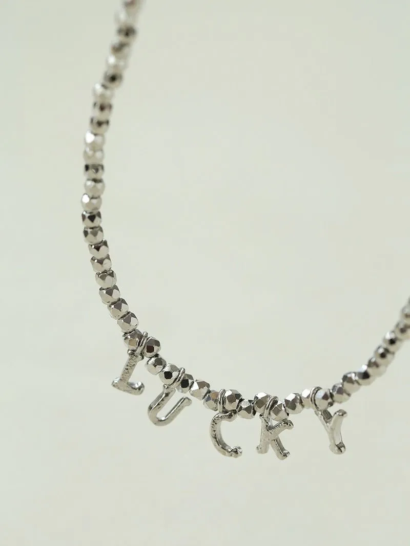 Luxurious Shiny Passepartout Lucky Letter Pendant Choker Necklace