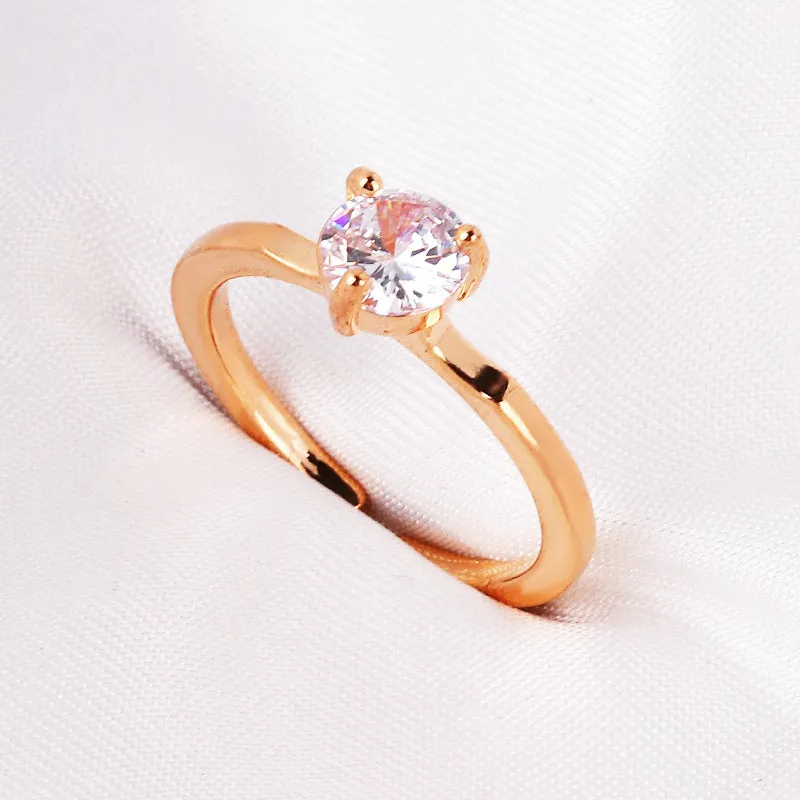 Luxurious Women Heart Geometric Zircon Zircon Inlay Rings