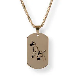 Master of the House Dog Tag Puppy - Shiny Gold