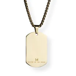 Master of the House Dog Tag Puppy - Shiny Gold