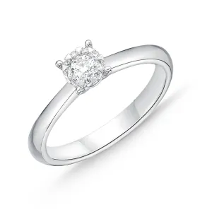 Memoire 18ct White Gold 1/5 Carat Diamond Bouquet Solitaire Ring