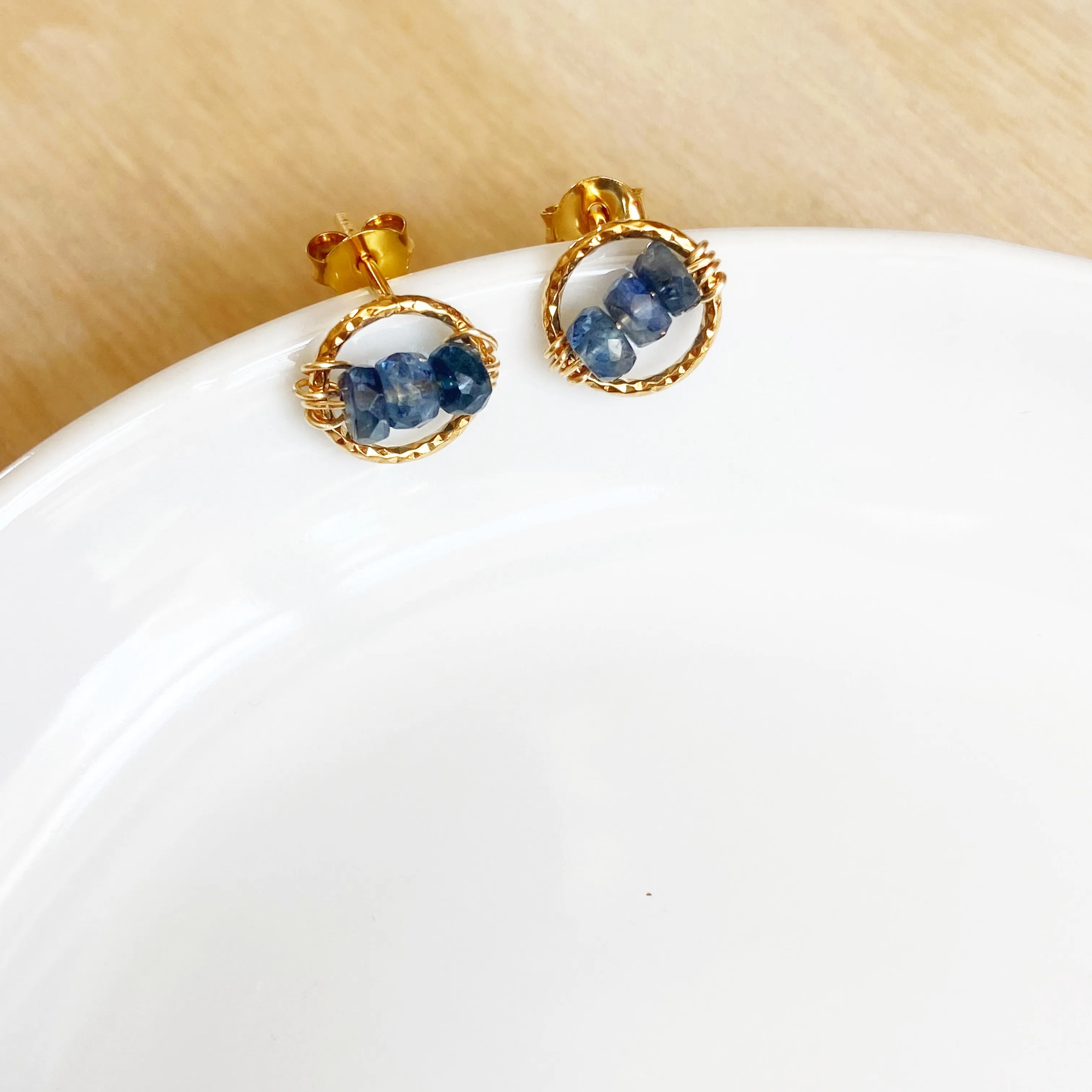 Misc colorful gemstone Stud Earrings in Gold or Silver