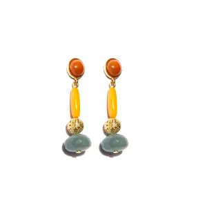 Mãos da Terra Howlite Drop  Earrings