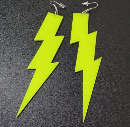 Multicolor lightning Bolt earrings for men and women, punk hiphop fashion jewelry earrings accessories