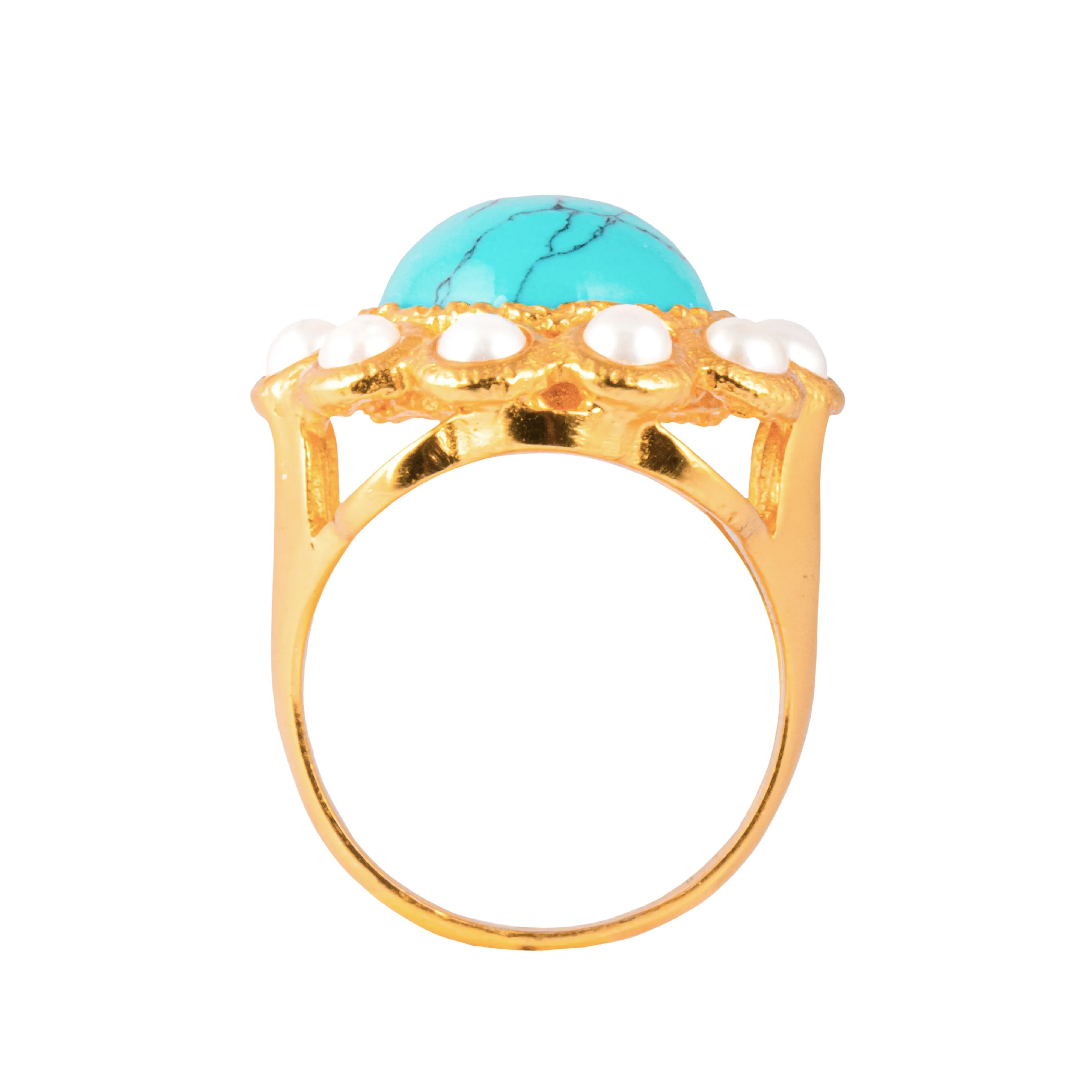 Oceana Ring Turquoise & Pearls