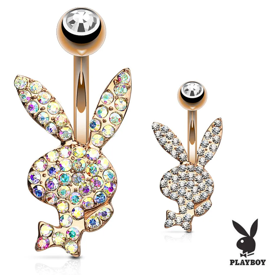 Official ©Playboy Motley Belly Rings with Rose Gold Plating