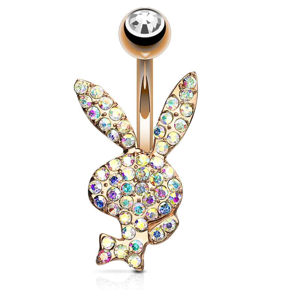 Official ©Playboy Motley Belly Rings with Rose Gold Plating