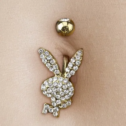 Official ©Playboy Motley Belly Rings with Rose Gold Plating