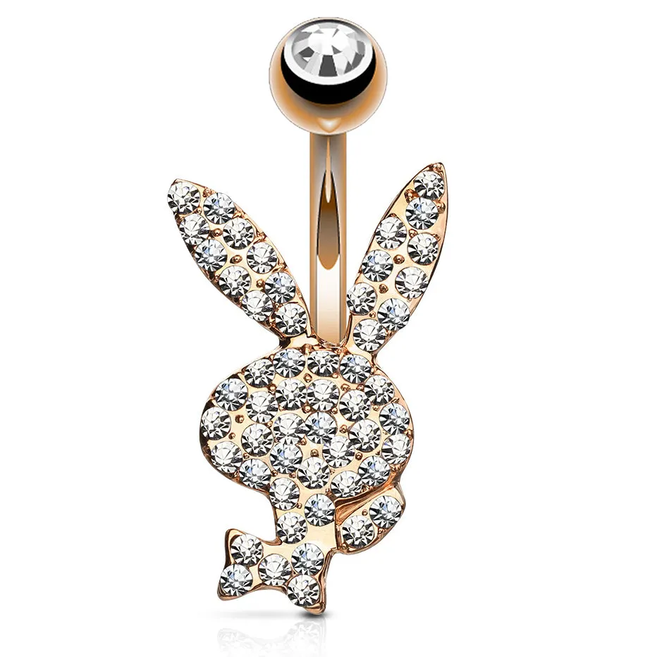 Official ©Playboy Motley Belly Rings with Rose Gold Plating