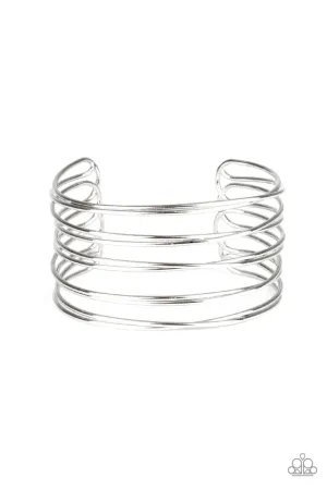 Paparazzi Bracelet ~ HAUTE Wired - Silver