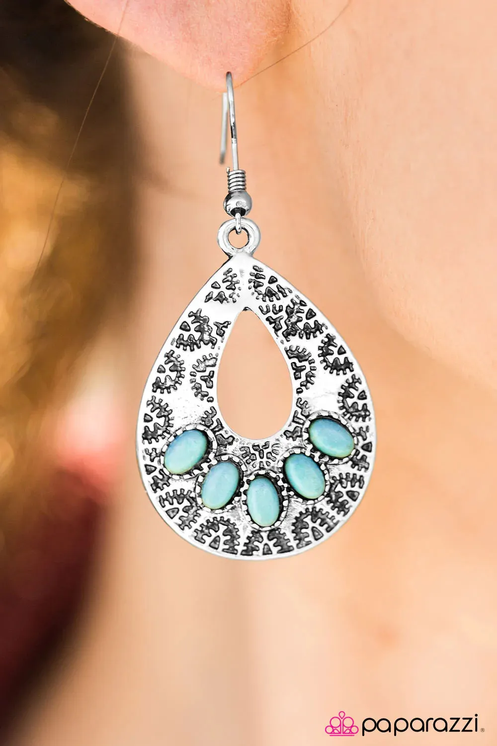 Paparazzi Earring ~ Canyon Carnivore - Blue