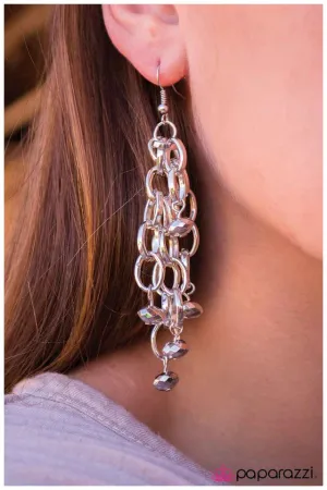 Paparazzi Earring ~ Center Of Attention - Silver