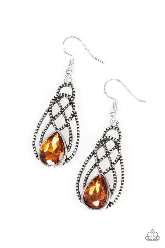 Paparazzi Earring ~ Chic Contessa - Brown