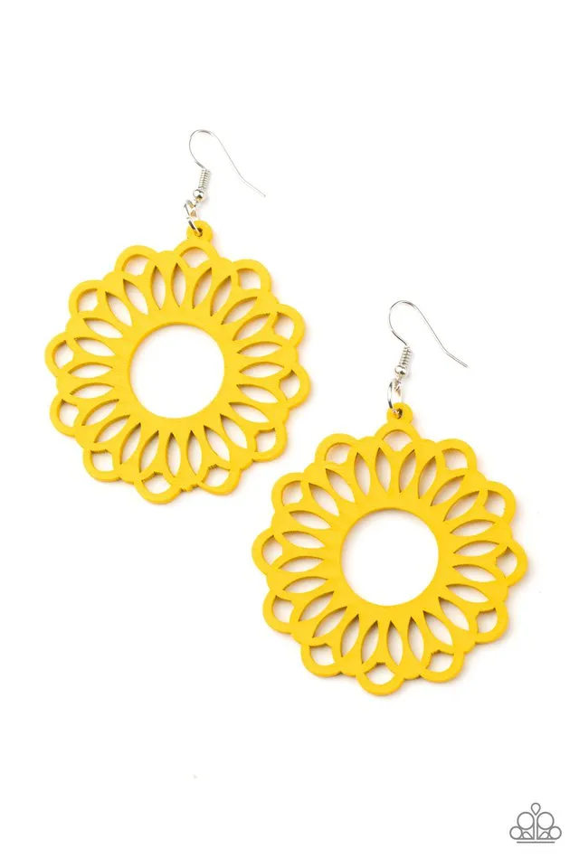 Paparazzi Earring ~ Dominican Daisy - Yellow