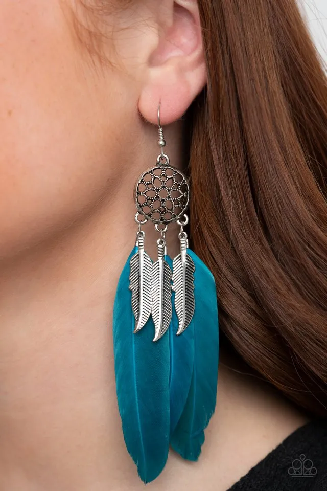 Paparazzi Earring ~ In Your Wildest DREAM-CATCHERS - Blue