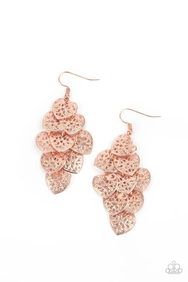 Paparazzi Earring ~ Shimmery Soulmates - Copper